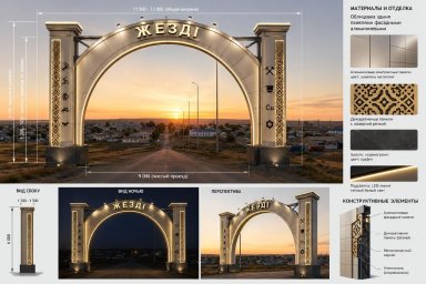 Жезді кентінің жаңа келбеті: тұрғындар сұранысымен кіреберіс арка бой көтеруде