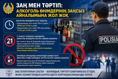 ​Заң мен тәртіп: алкоголь өнімдерінің заңсыз айналымына жол жоқ